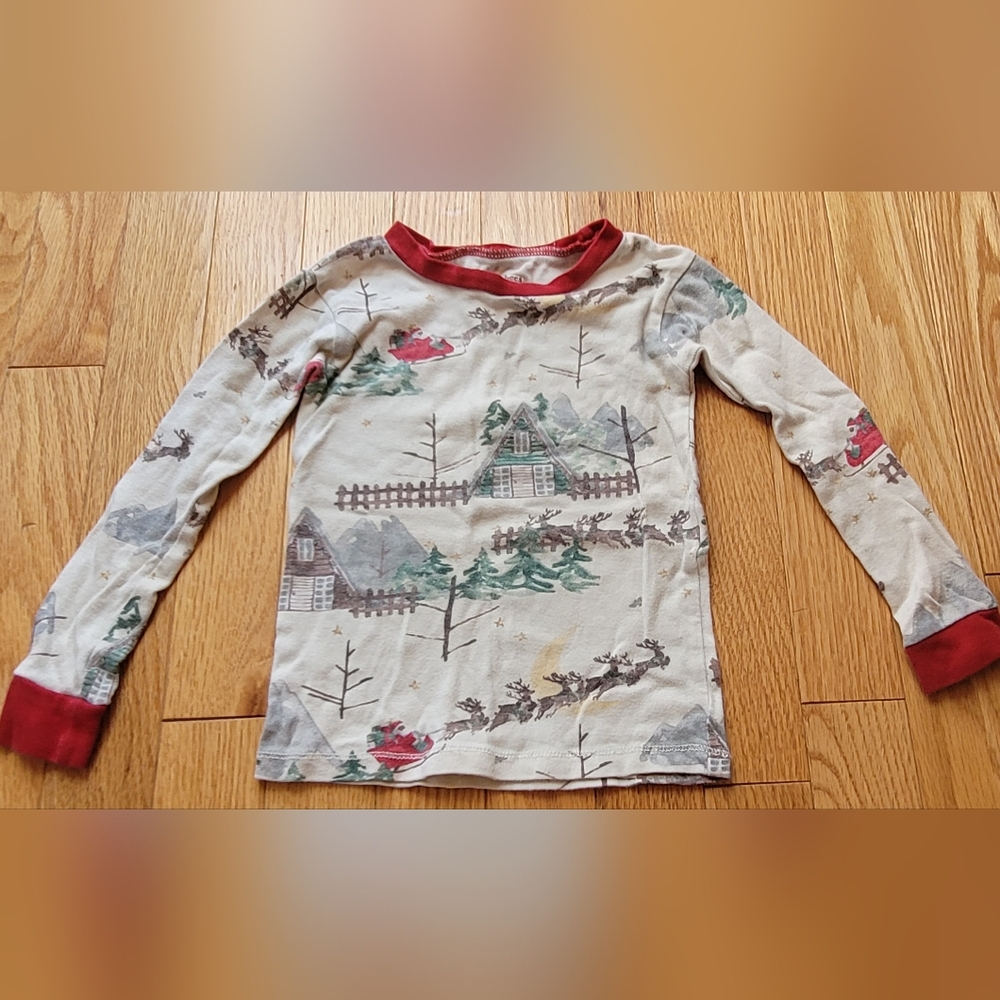 Burt's Bees Organic Cotton Cabin & Reindeer Print Christmas Top, 2T